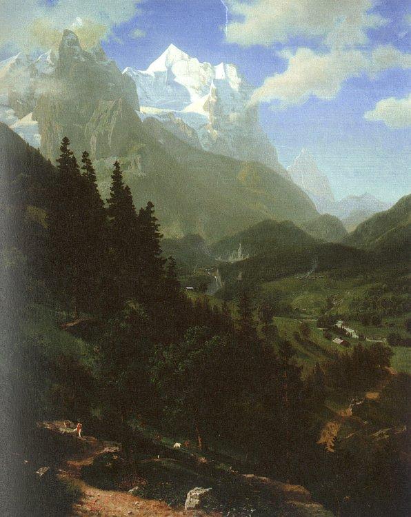 Bierstadt, Albert The Wetterhorn Sweden oil painting art